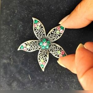 Vintage* Simon Chang Rhinestone Starfish Brooch